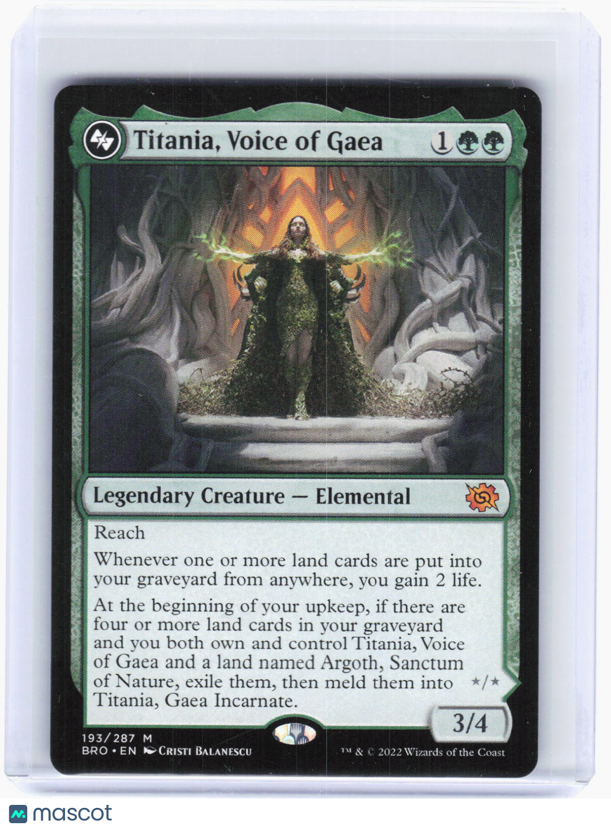 2022 Magic: The Gathering—Titania, Voice of Gaea #193 (BRO)—Rare Non-Foil