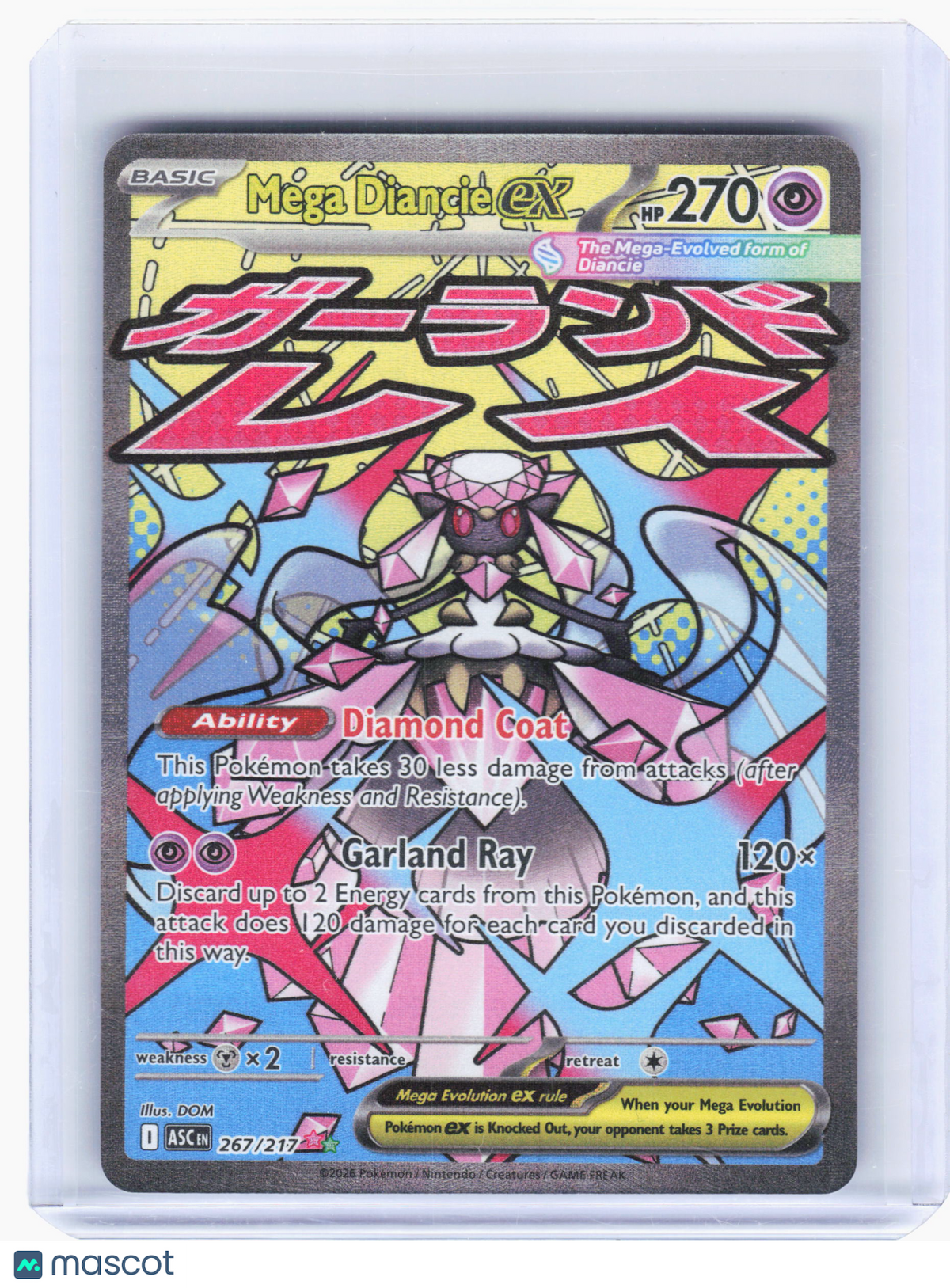 2026 Pokemon—Mega Diancie ex #267 Ascended Heroes—Mega Attack Rare Holo
