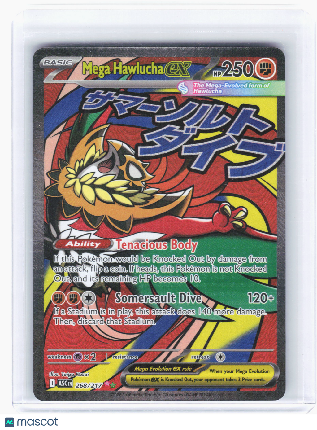 2026 Pokemon—Mega Hawlucha ex #268 Ascended Heroes—Mega Attack Rare Holo