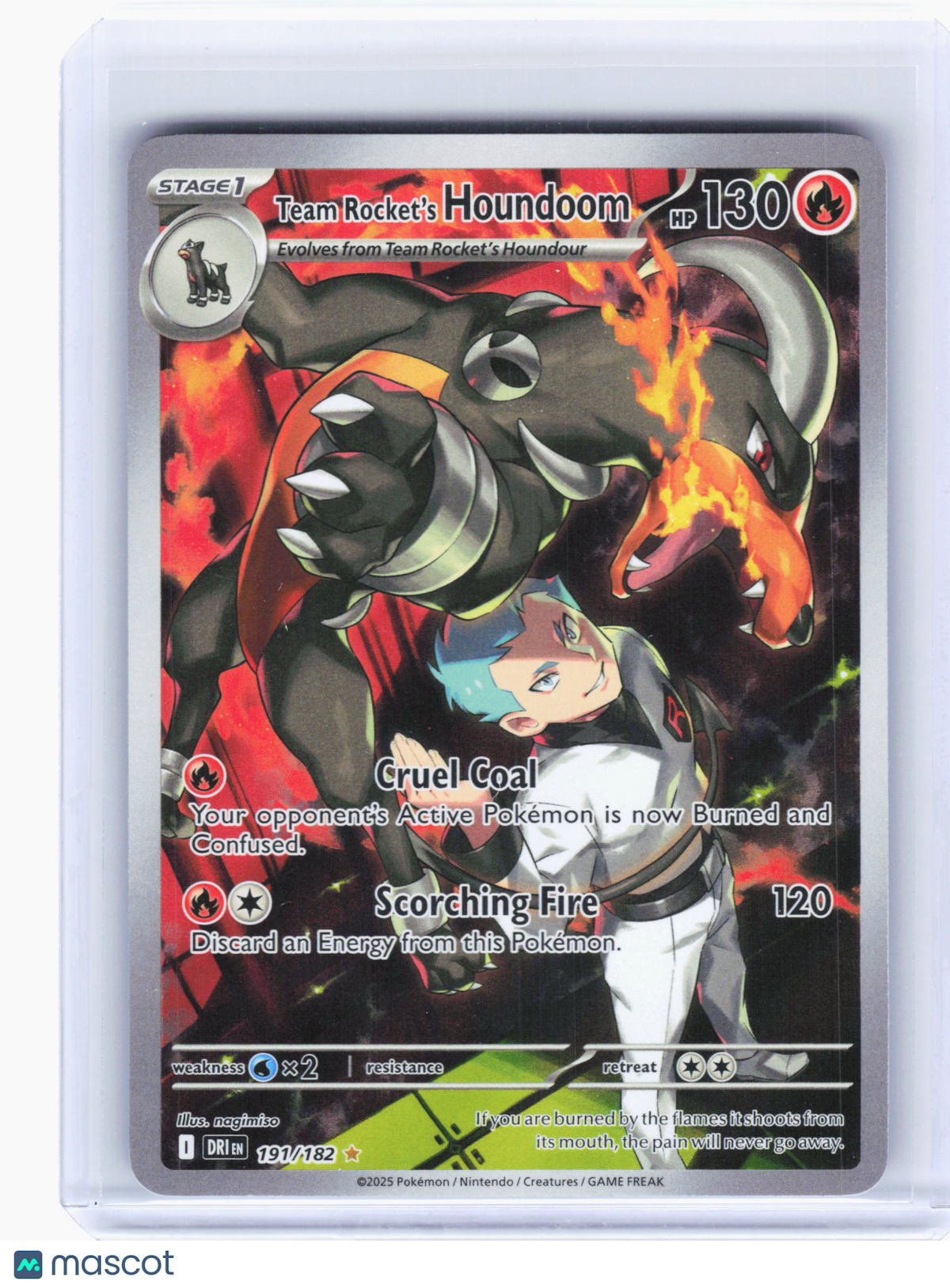 2025 Pokemon—Team Rocket's Houndoom #191 Destined Rivals—Illustration Rare Holo