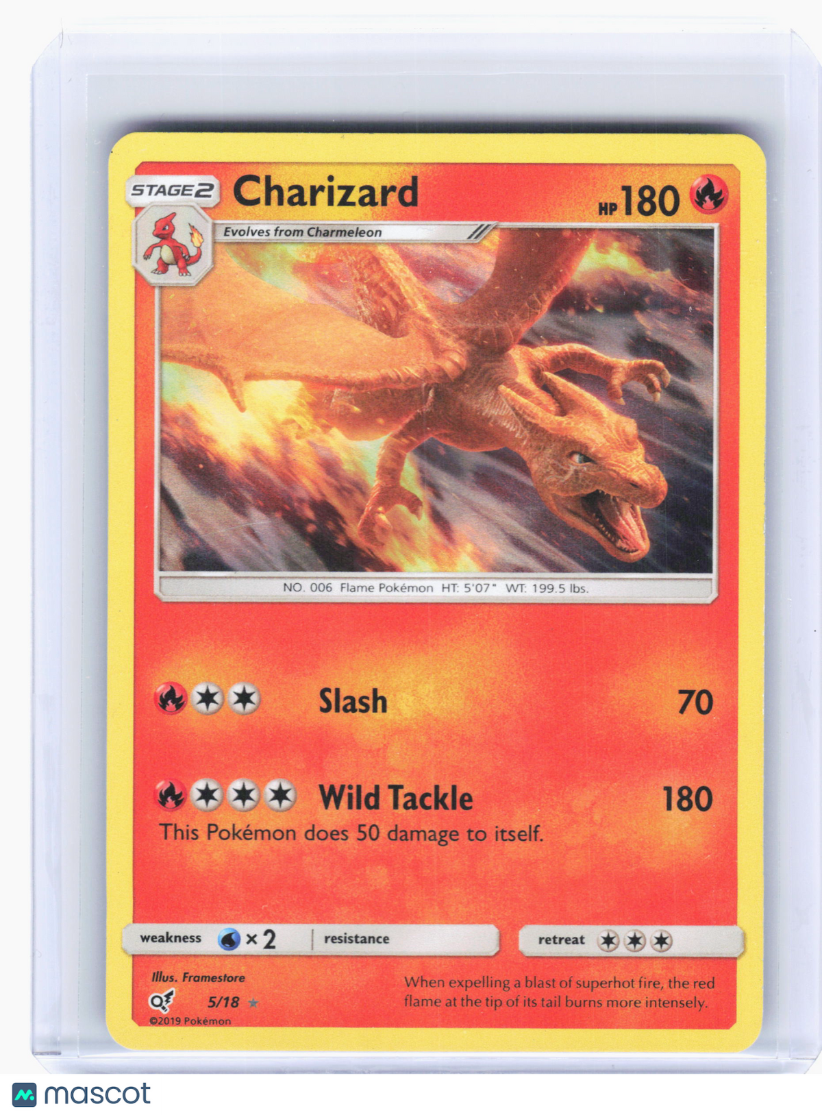 2019 Pokemon—Charizard #5 Detective Pikachu—Holo Rare Holo [Heavily Played]