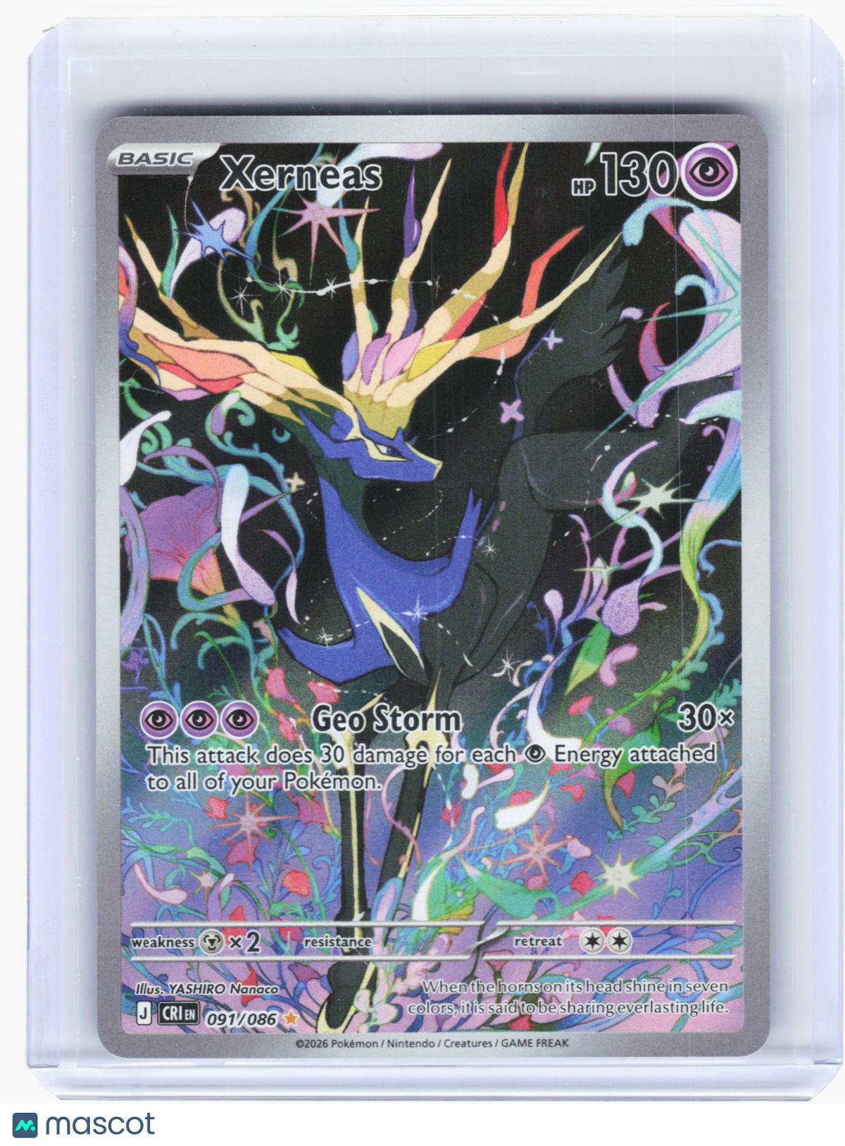 2026 Pokemon—Xerneas #91 Chaos Rising—Illustration Rare Holo