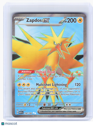 2023 Pokemon—Zapdos ex #192 Scarlet & Violet 151—Ultra Rare Holo
