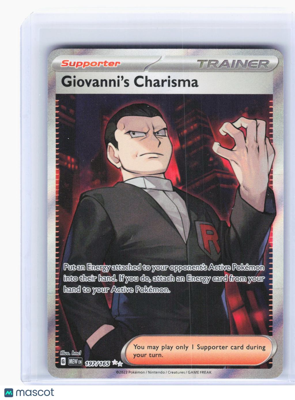 2023 Pokemon—Giovanni's Charisma #197 Scarlet & Violet 151—Ultra Rare Holo