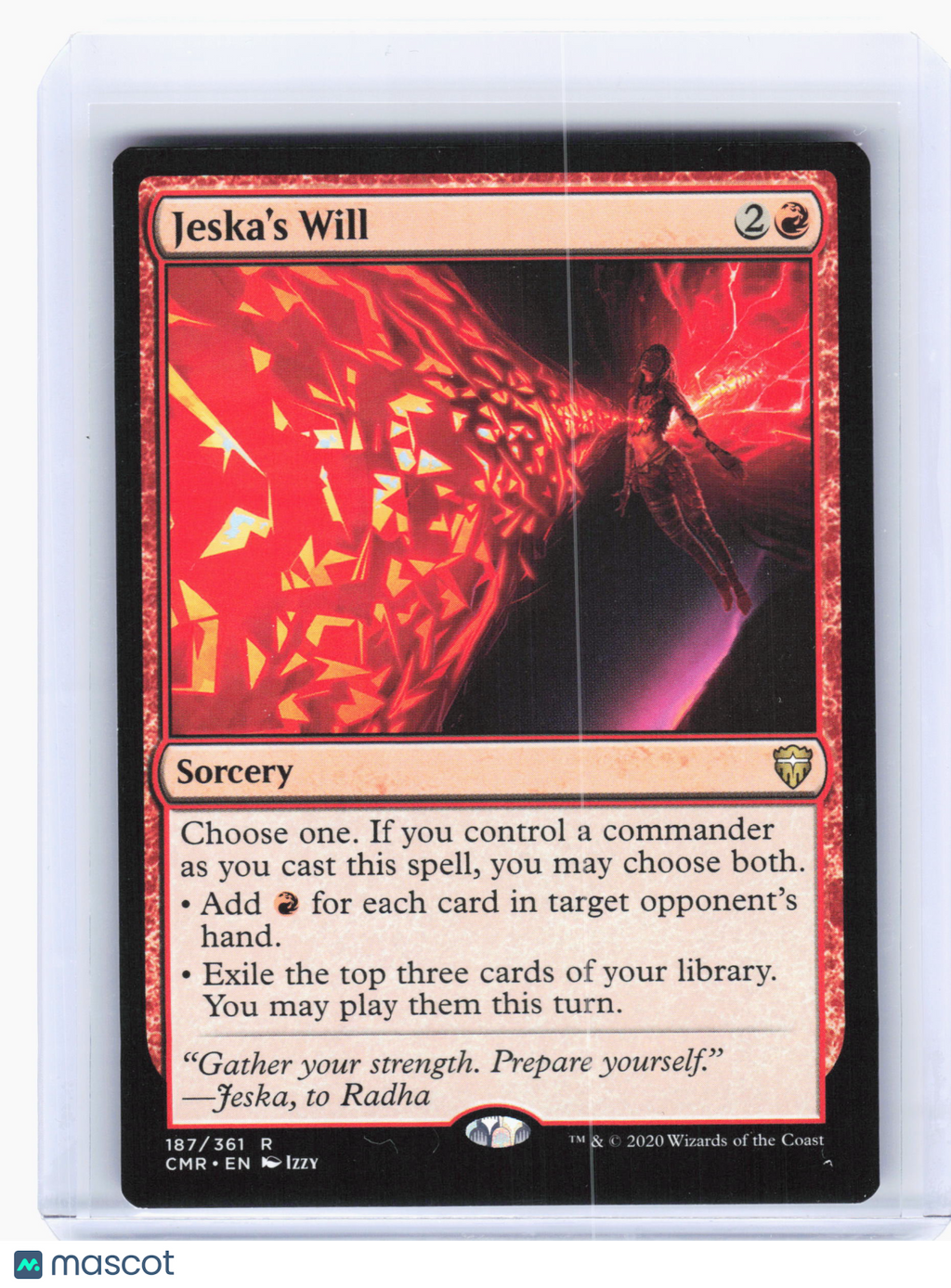 2020 Magic: The Gathering—Jeska's Will #187 Commander Legends—Rare Nonfoil