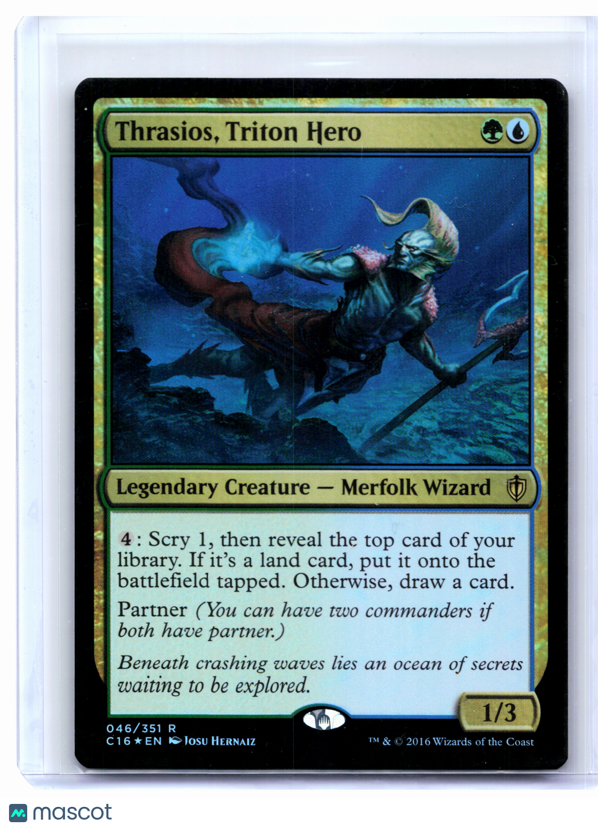 2016 Magic: The Gathering—Thrasios, Triton Hero #046 Commander 2016—Rare Foil