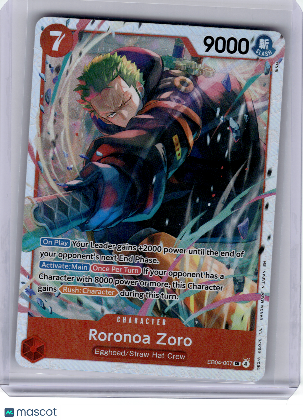 2026 One Piece—Roronoa Zoro #EB04-007 The Azure's Sea Seven—Super Rare Foil [LP]