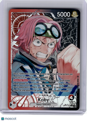 2025 One Piece—Koby (Alt Art) #OP11-001 A Fist of Divine Speed—Leader Foil