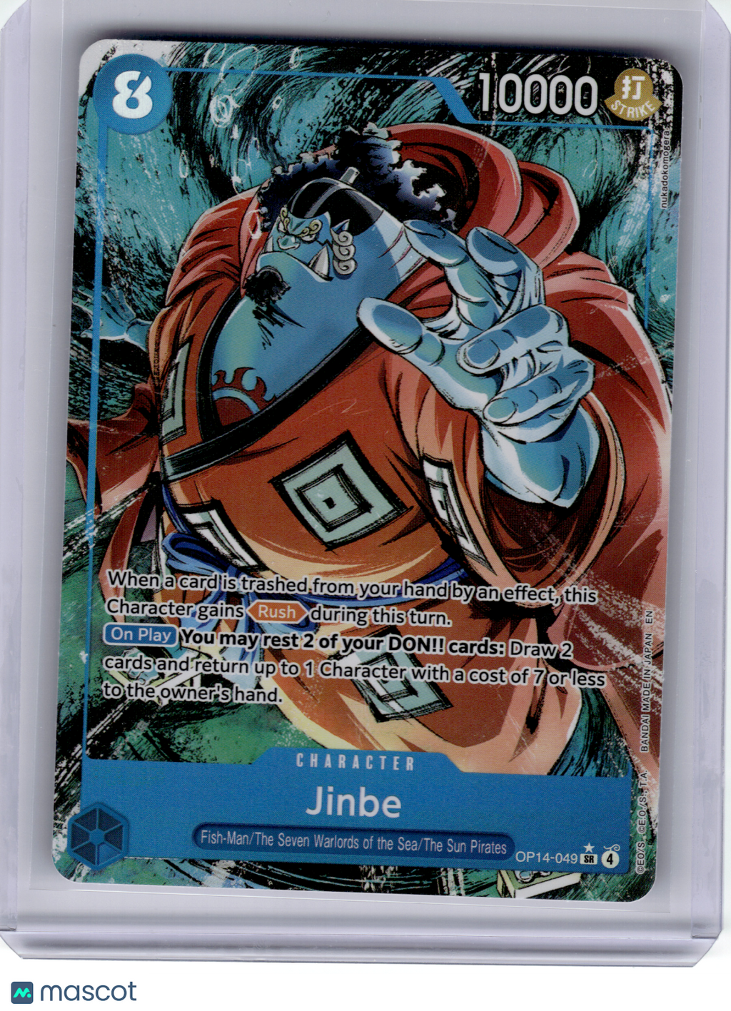 2026 One Piece—Jinbe (Alt Art) #OP14-049 The Azure Seven's Sea—Super Rare Foil