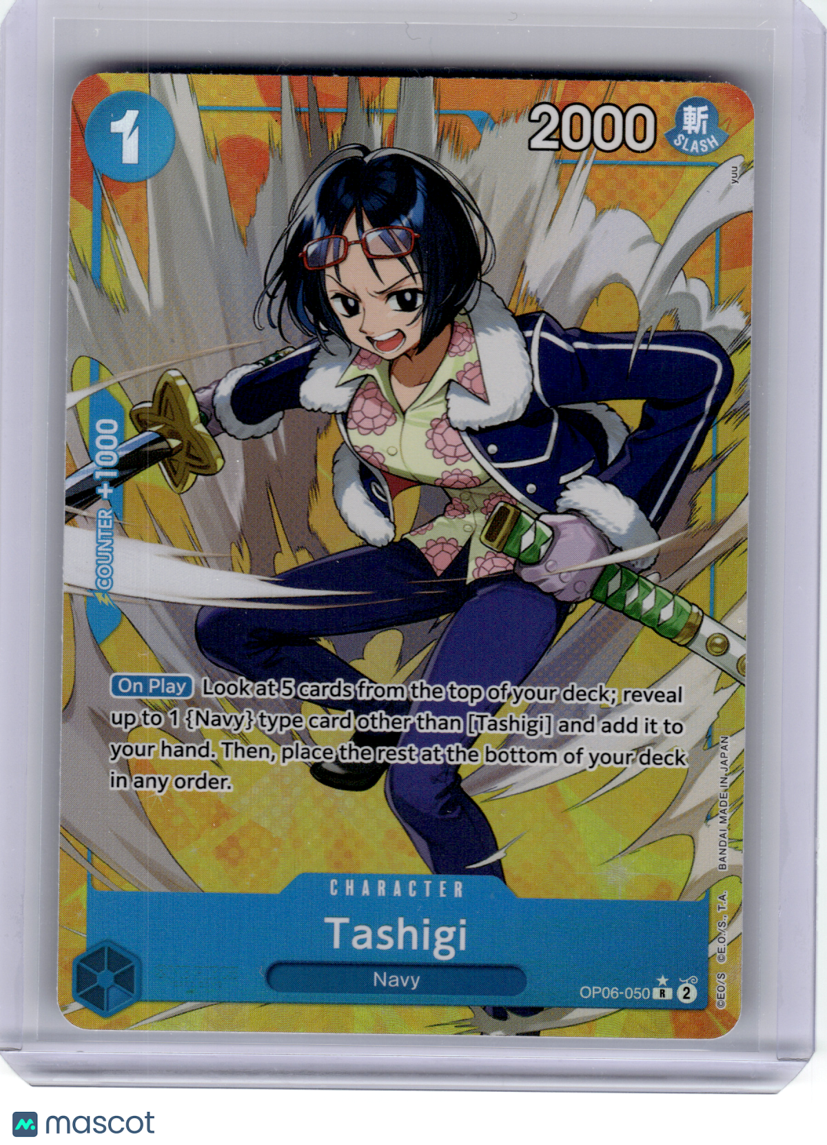 2024 One Piece—Tashigi (Alt Art) #OP06-050 Wings of the Captain—Rare Foil