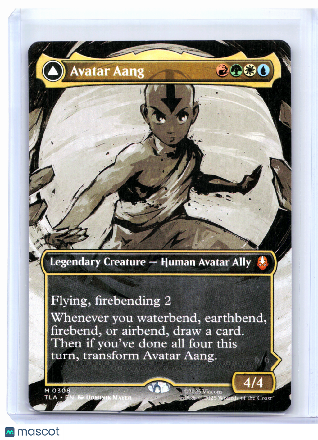 2025 Magic: The Gathering—Avatar Aang (Borderless) #0308 TLA—Mythic Nonfoil