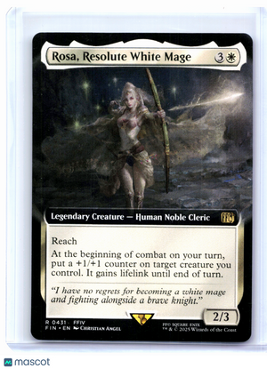 2025 Magic: TG—Rosa, Resolute White Mage (Extended Art) #0431 FIN—Rare Nonfoil