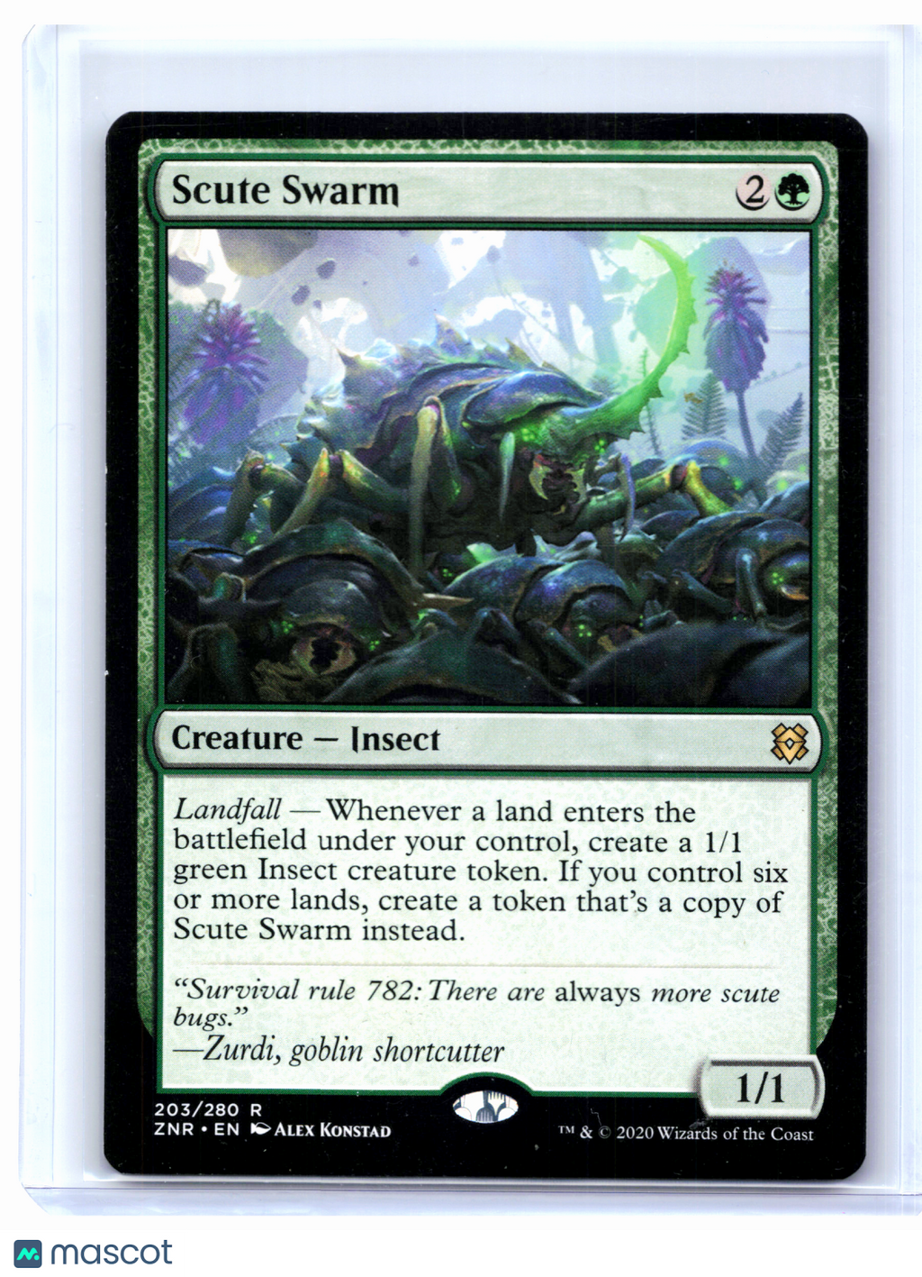 2020 Magic: The Gathering—Scute Swarm #203 Zendikar Rising—Rare Nonfoil [LP]