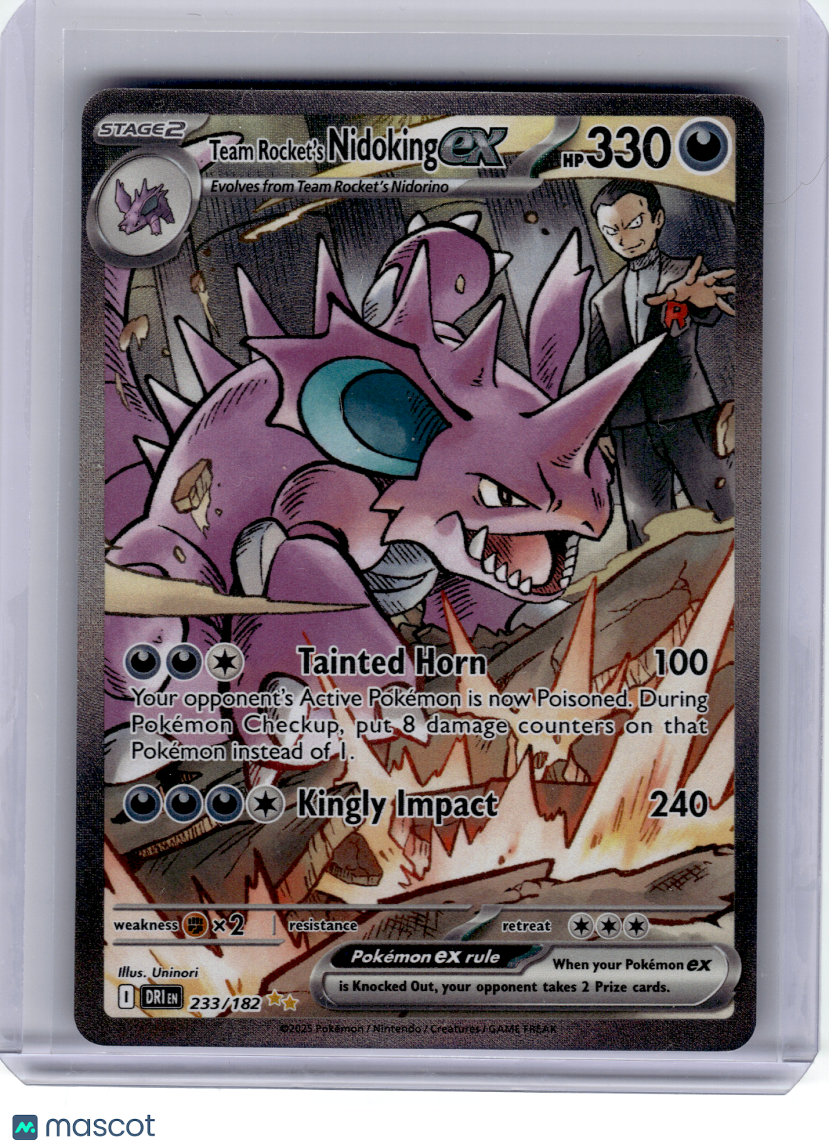 2025 Pokemon—Team Rocket's Nidoking ex #233 Destined Rivals—SIR Holo