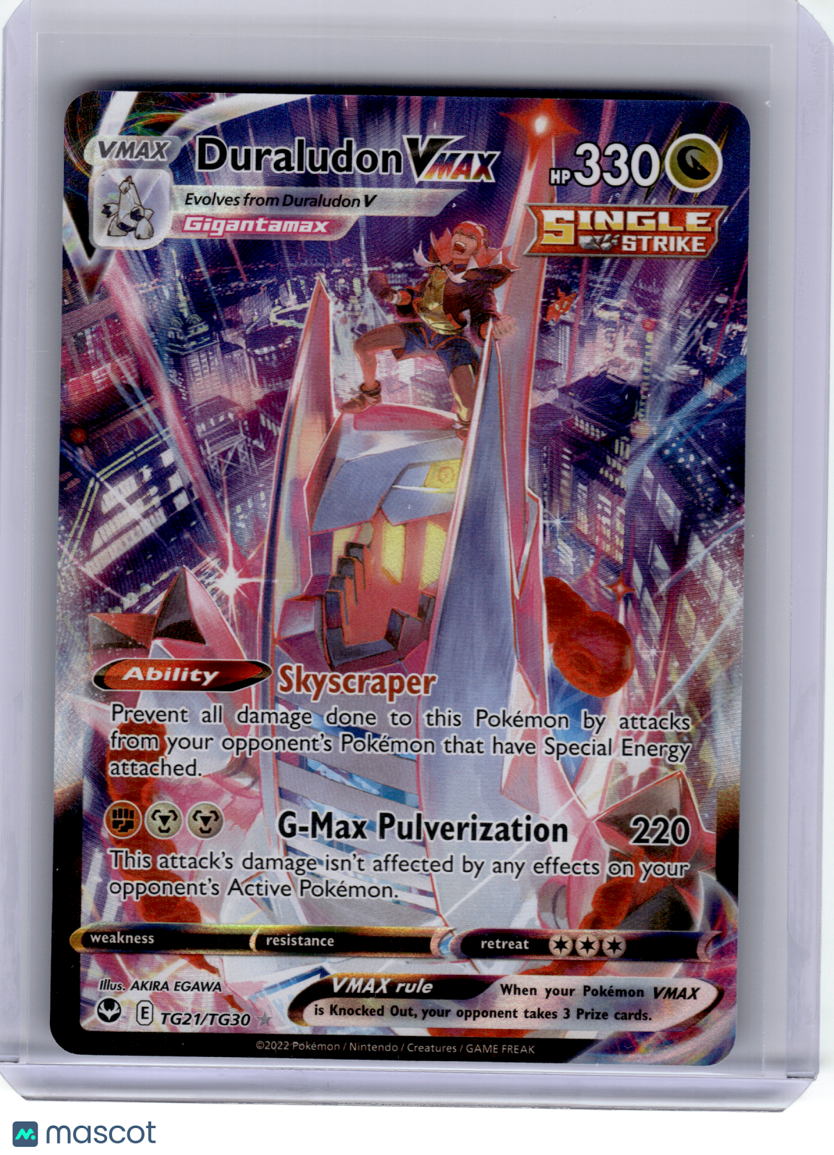 2022 Pokemon—Duraludon VMAX #TG21 Silver Tempest Trainer Gallery—Ultra Rare Holo