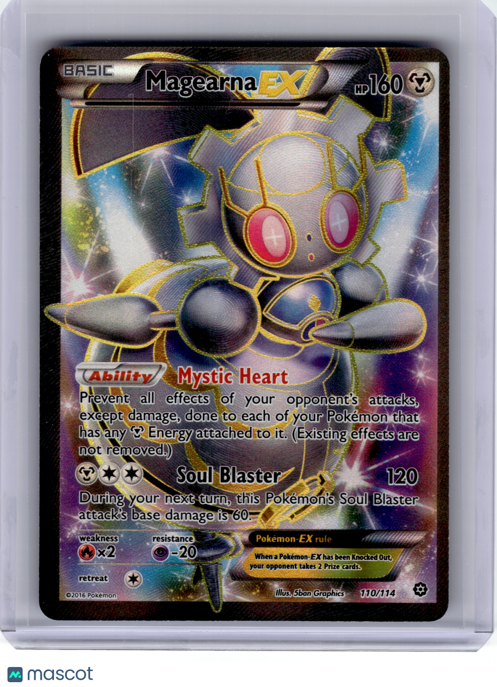 2016 Pokemon—Magearna EX #110 Steam Siege—Ultra Rare Holo (Full Art) [LP]