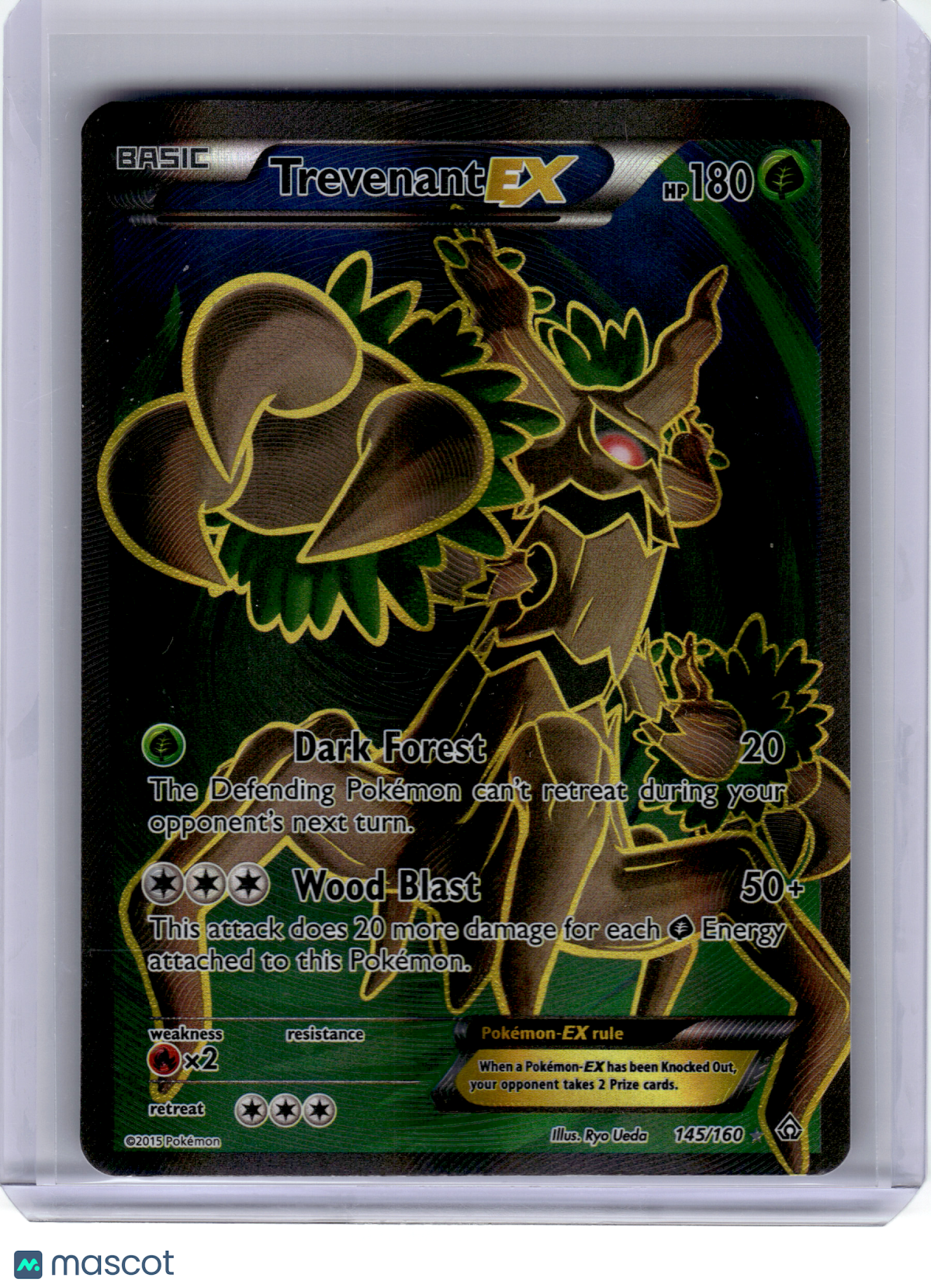 2015 Pokemon—Trevenant EX #145 Primal Clash—Ultra Rare Holo (Full Art) [LP]