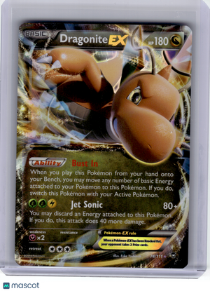2014 Pokemon—Dragonite EX #74 Furious Fists—Ultra Rare Holo [Moderately Played]