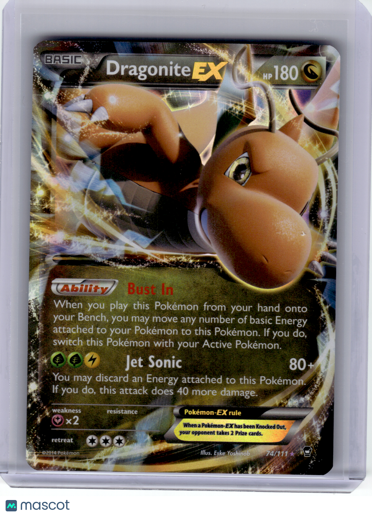 2014 Pokemon—Dragonite EX #74 Furious Fists—Ultra Rare Holo [Moderately Played]