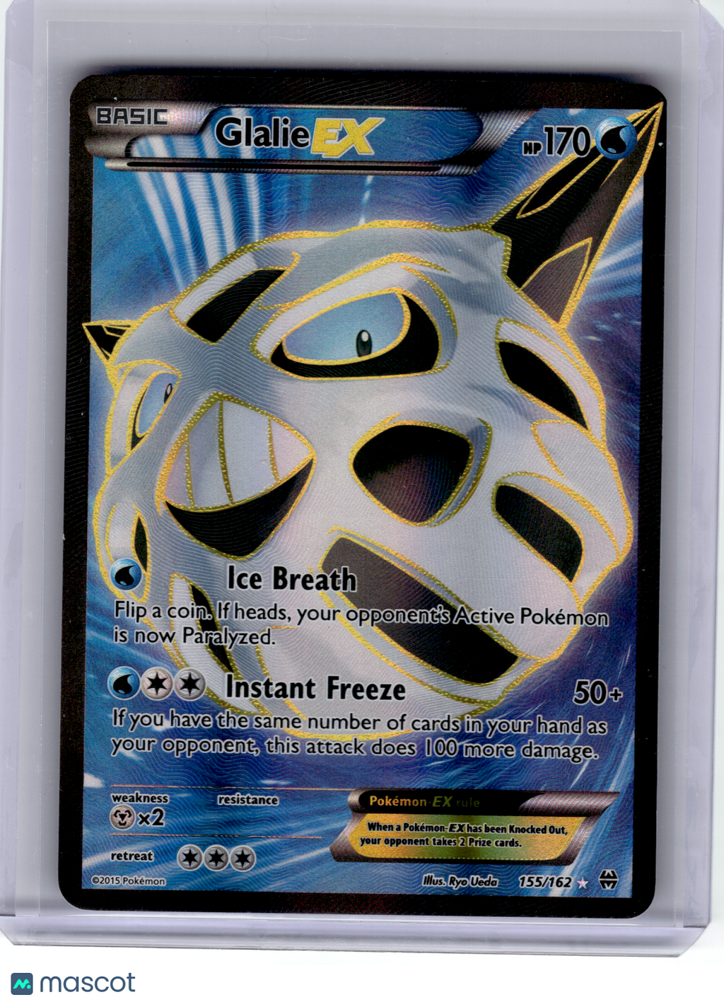 2015 Pokemon—Glalie EX #155 BREAKthrough—Ultra Rare Holo [MP] (Full Art)
