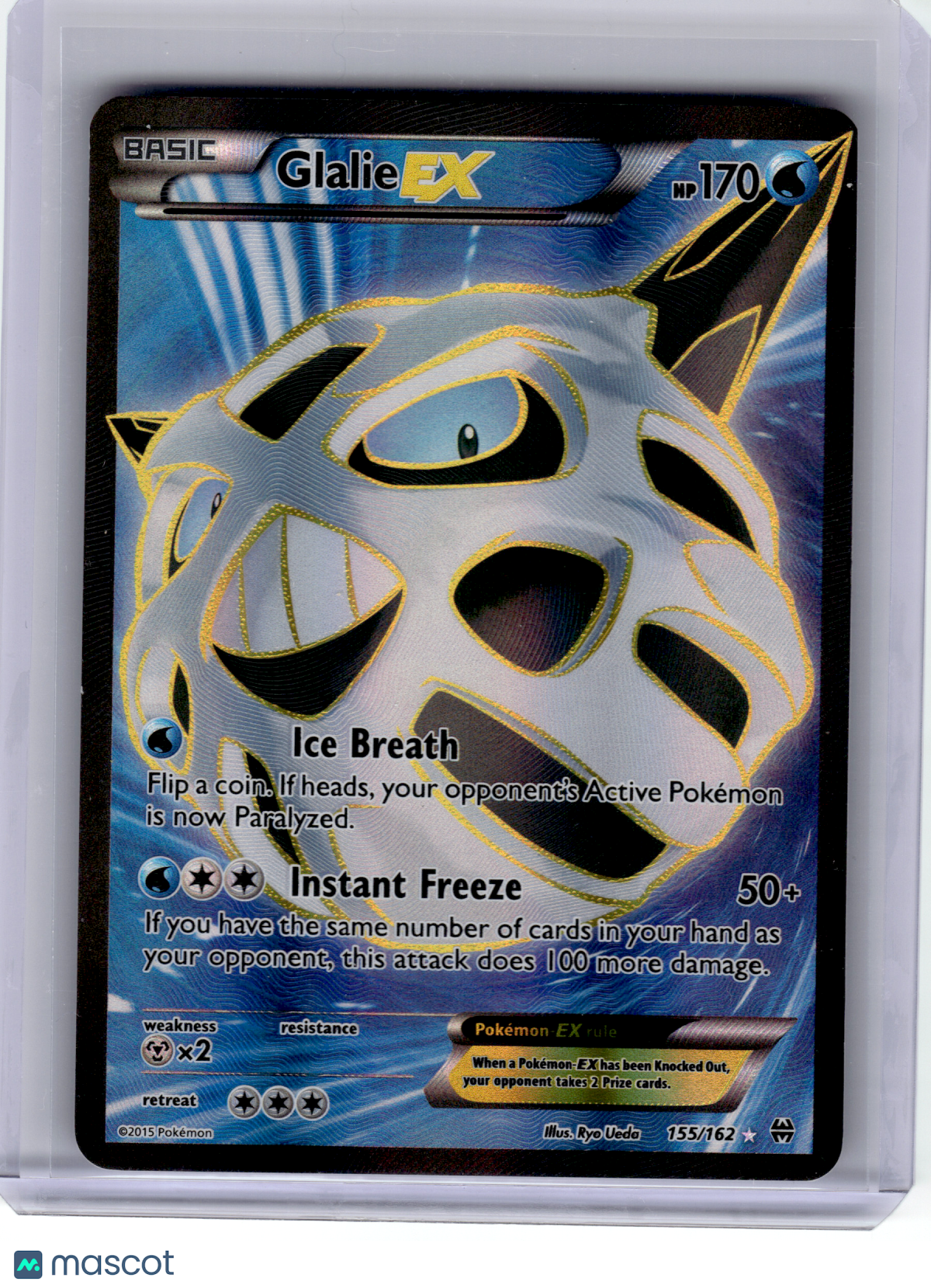 2015 Pokemon—Glalie EX #155 BREAKthrough—Ultra Rare Holo [MP] (Full Art)