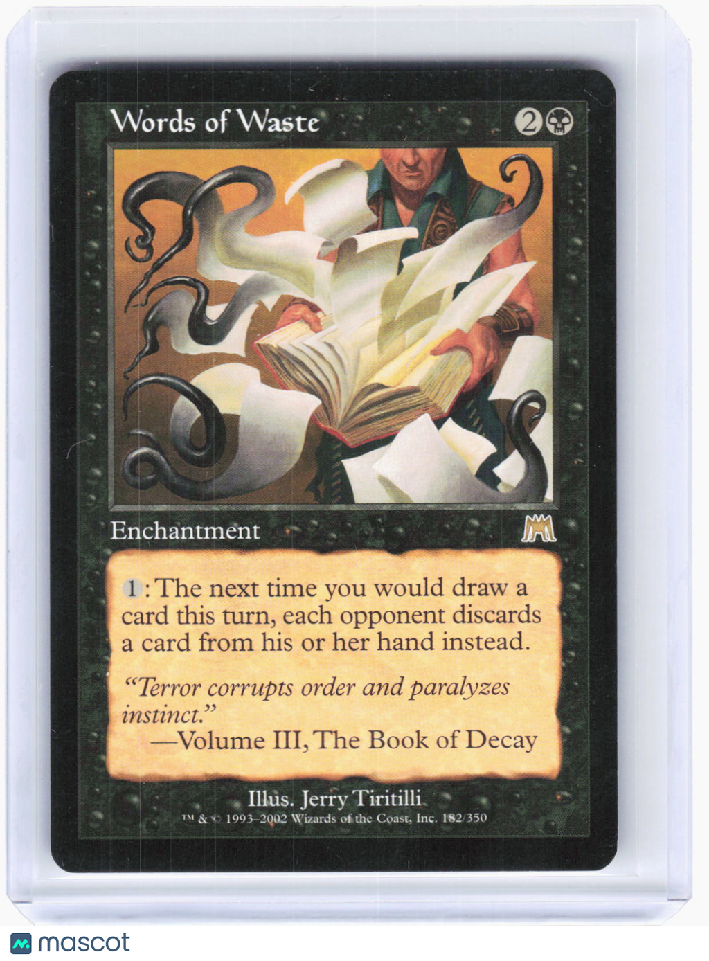 2002 Magic: The Gathering—Words of Waste #182 Onslaught—Rare Non-Foil