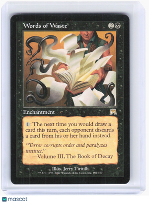 2002 Magic: The Gathering—Words of Waste #182 Onslaught—Rare Non-Foil