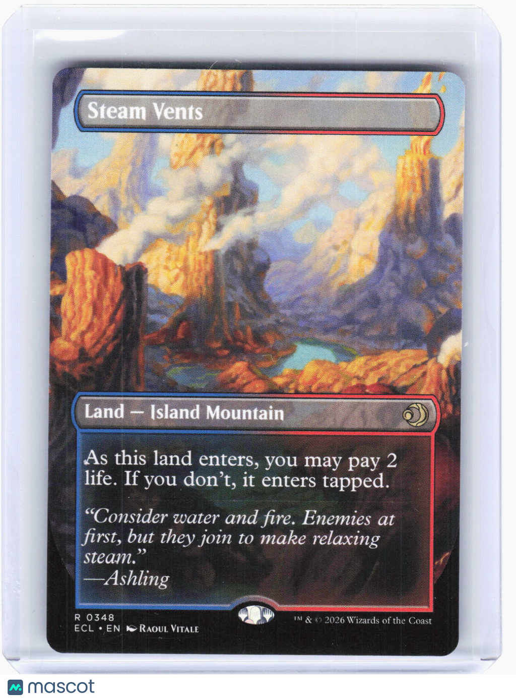 2026 Magic: The Gathering—Steam Vents (Borderless) #0348 ECL—Rare Non-Foil