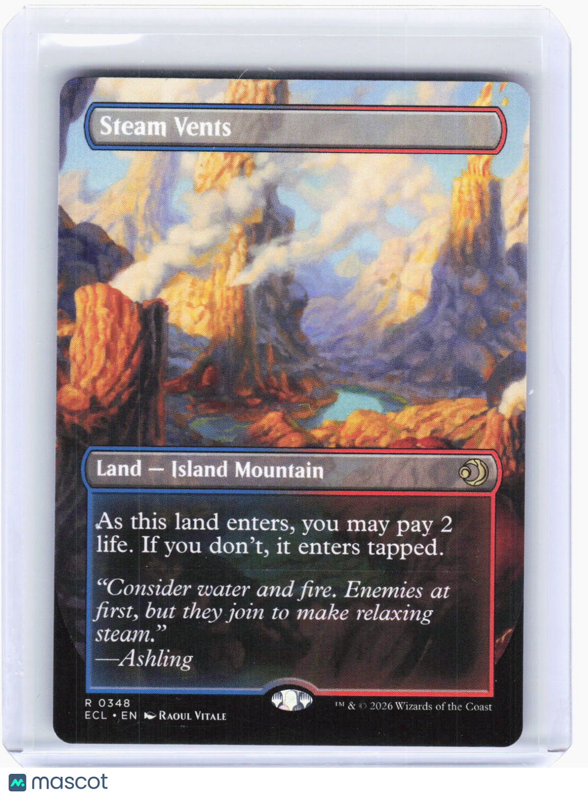 2026 Magic: The Gathering—Steam Vents (Borderless) #0348 ECL—Rare Non-Foil
