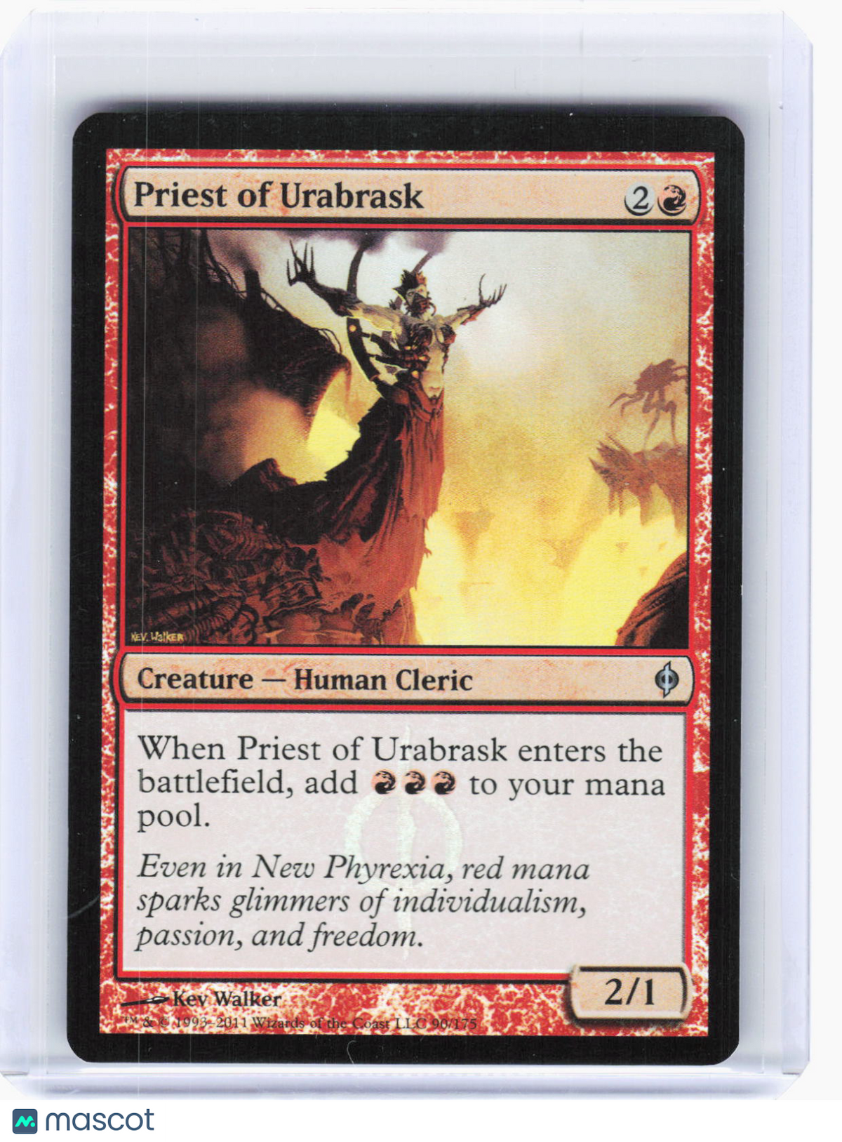 2011 Magic: The Gathering—Priest of Urabrask #90 New Phyrexia—Uncommon Foil