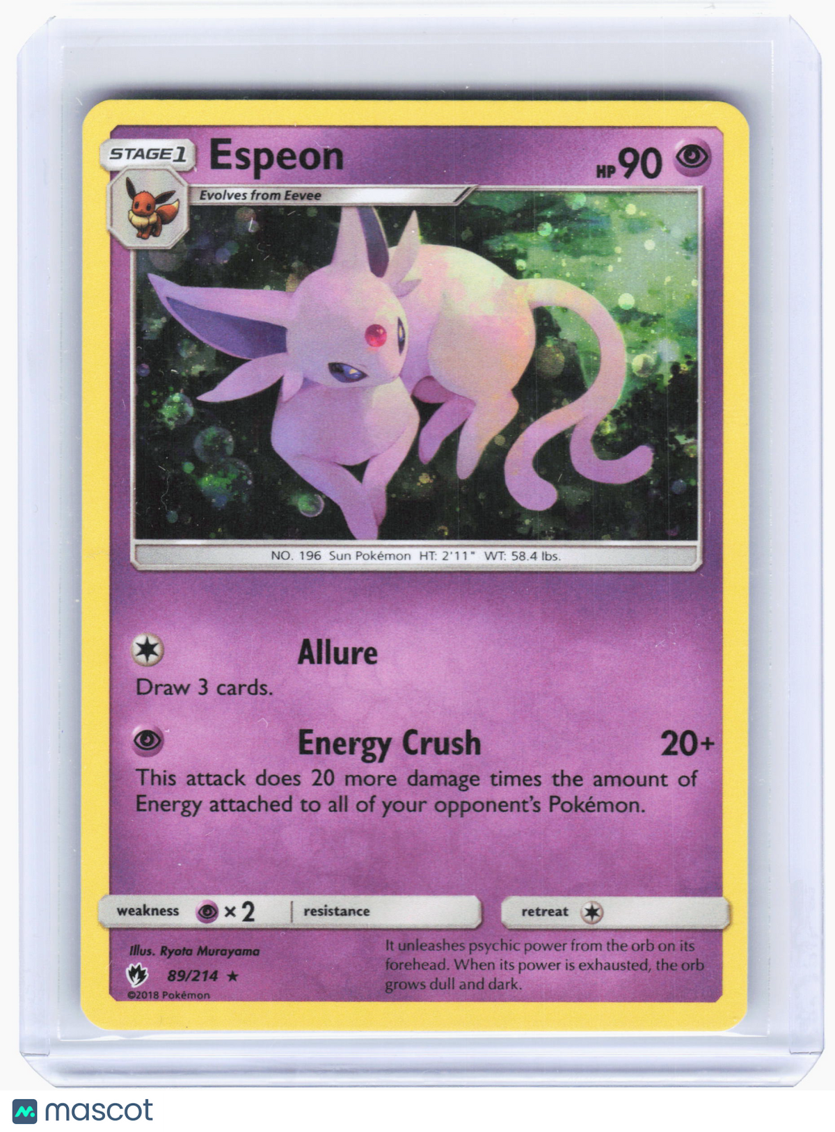 2018 Pokemon—Espeon #89/214 Blister Exclusives—Promo Cosmo Holo