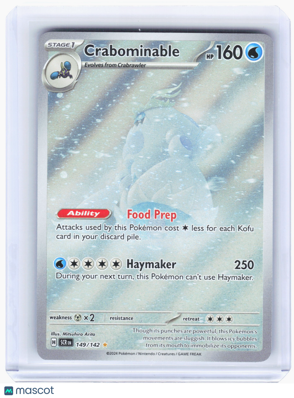 2024 Pokemon—Crabominable #149/142 Stellar Crown—Illustration Rare Holo