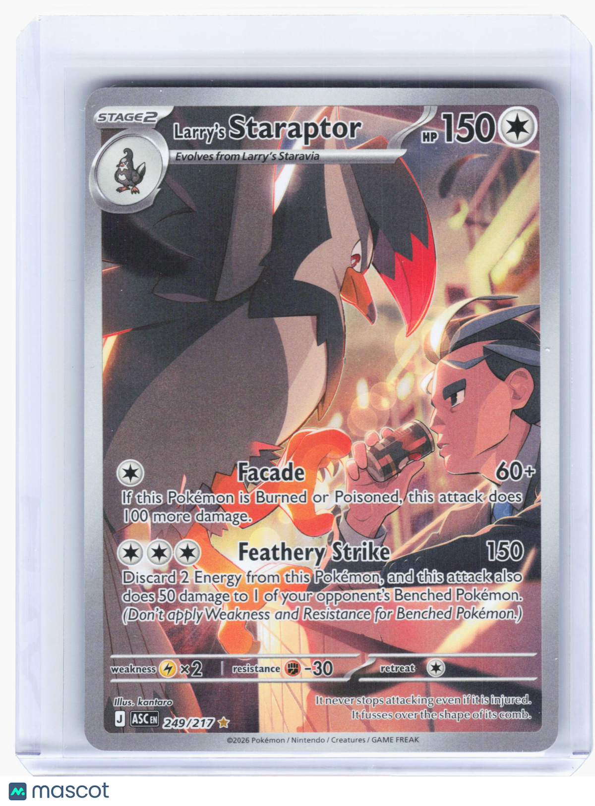 2026 Pokemon—Larry's Staraptor #249/217 Ascended Heroes—Illustration Rare Holo