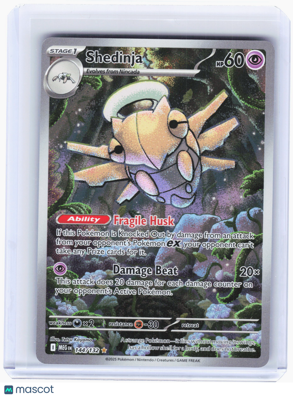 2025 Pokemon—Shedinja #144/132 Mega Evolution—Illustration Rare Holo