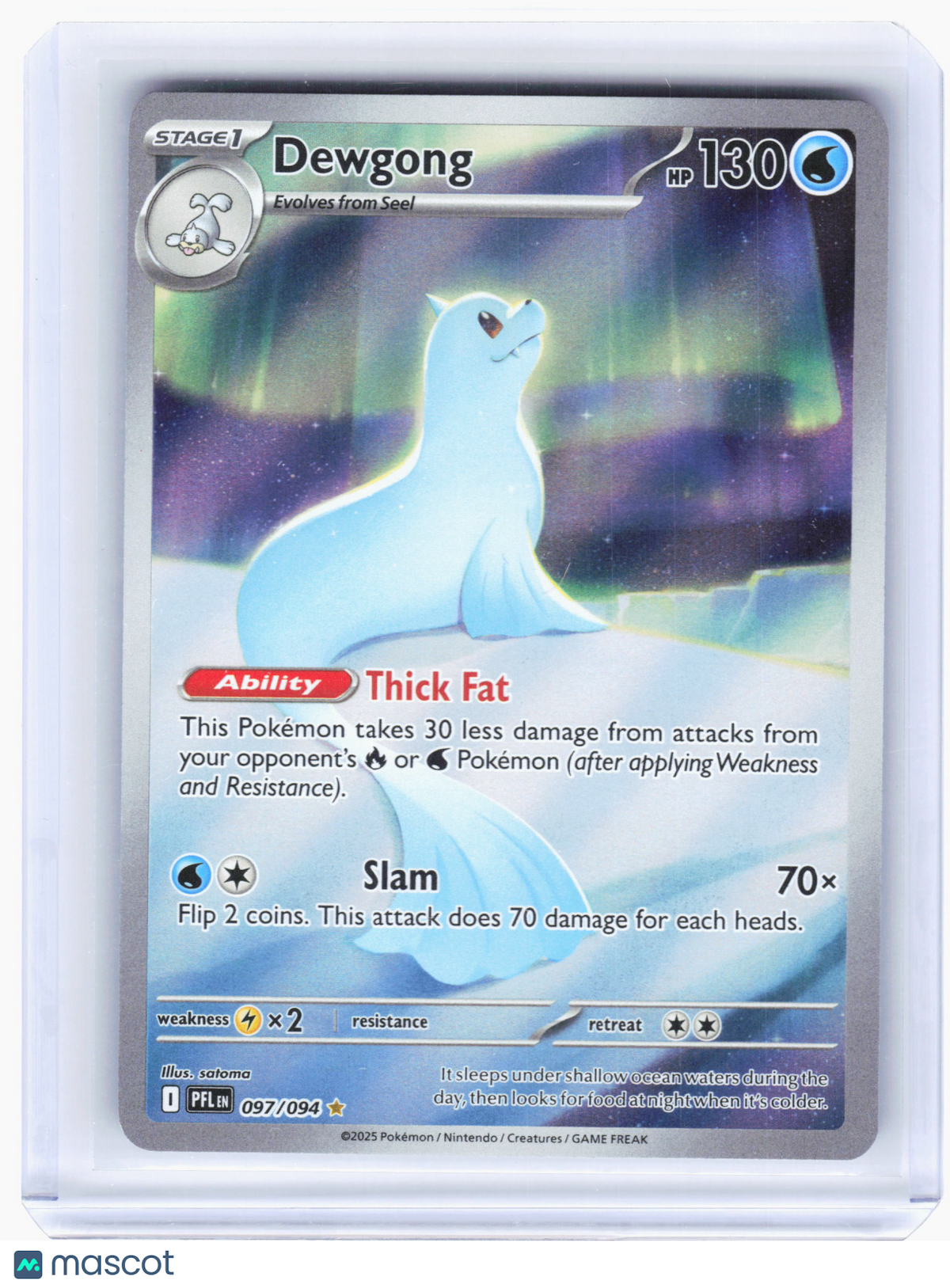 2025 Pokemon—Dewgong #97/94 Phantasmal Flames—Illustration Rare Holo