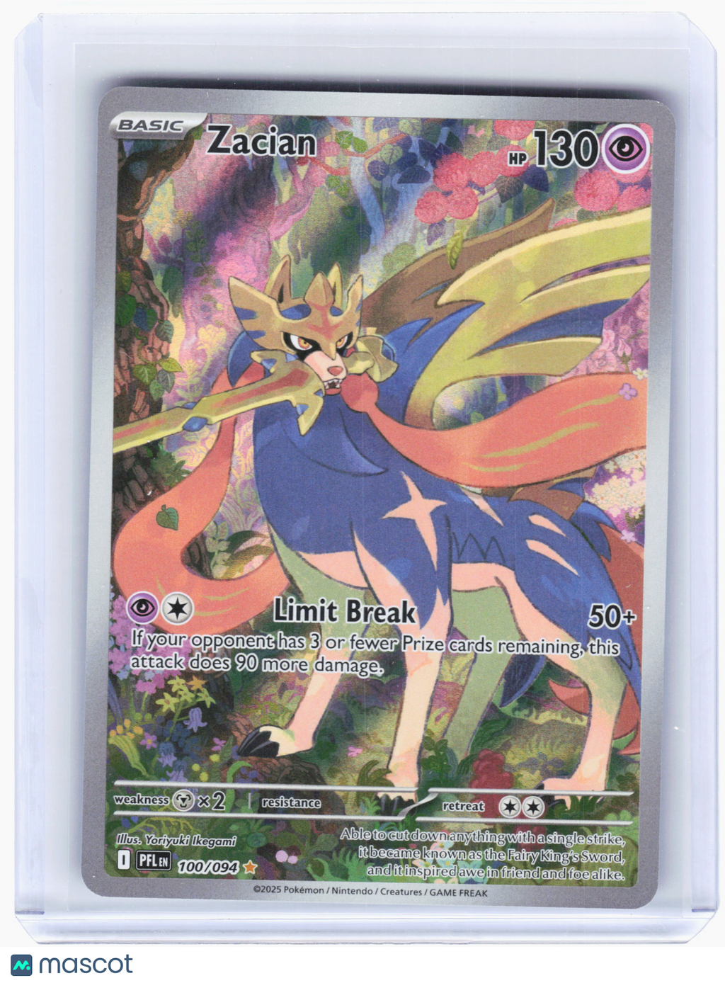 2025 Pokemon—Zacian #100/94 Phantasmal Flames—Illustration Rare Holo