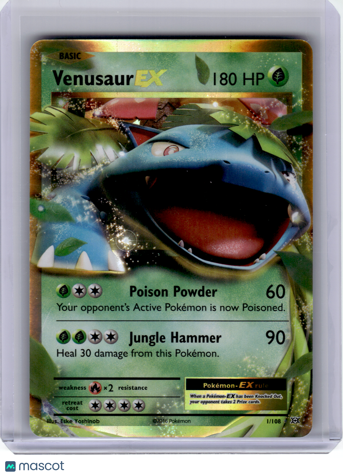 2016 Pokemon—Venusaur EX #1 Evolutions—Ultra Rare Holo