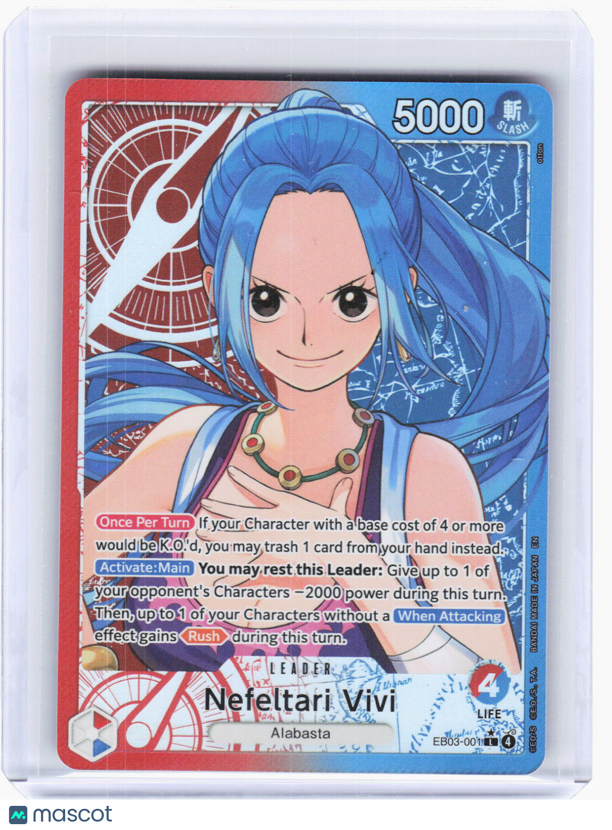 2024 One Piece CCG—Nefeltari Vivi (001) (Alt Art) #EB03-001 EB03 Leader Foil
