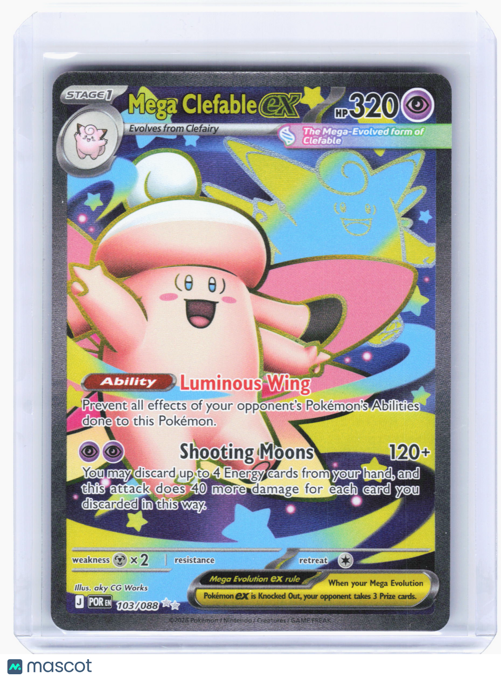 2026 Pokemon—Mega Clefable EX #103/88 Perfect Order—Ultra Rare Holo
