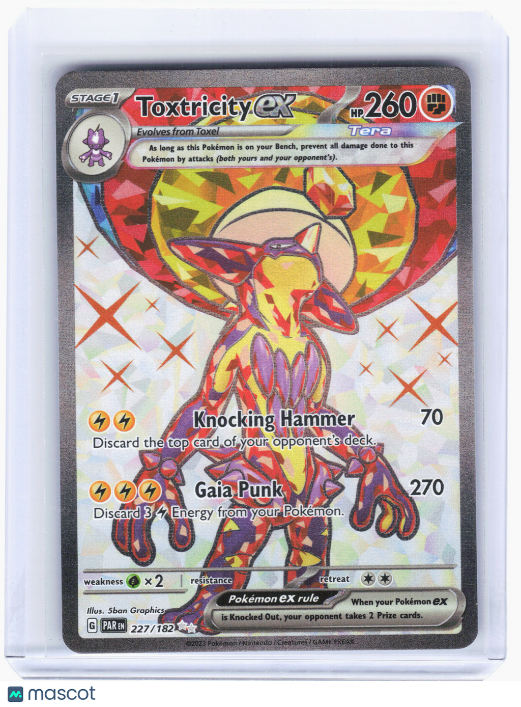 2023 Pokemon—Toxtricity EX #227/182 Paradox Rift—Ultra Rare Holo