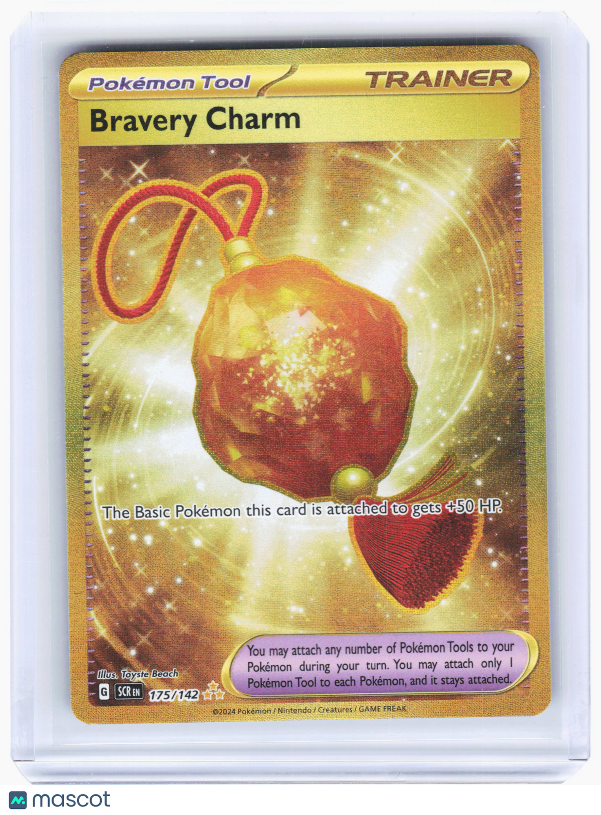 2024 Pokemon—Bravery Charm #175/142 Stellar Crown—Hyper Rare Gold