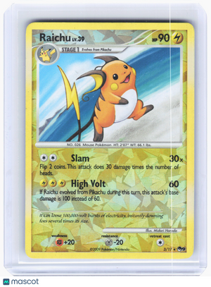 2009 Pokemon—Raichu #3/17 POP Series 9—Rare Reverse Holo