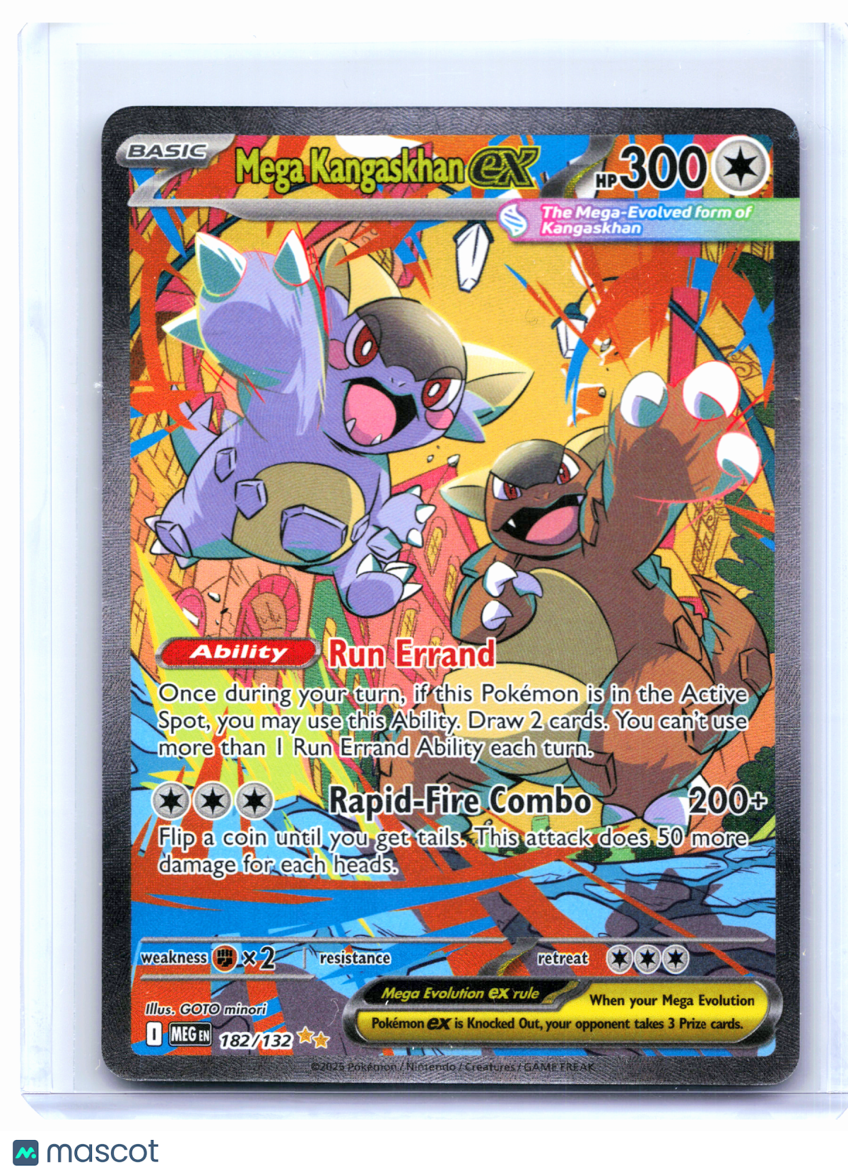 2025 Pokemon—Mega Kangaskhan ex #182/132 Mega Evolution Base Set—SIR Holo