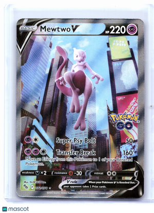 2022 Pokemon—Mewtwo V (Alternate Full Art) #072/078 Pokemon GO—Ultra Rare Holo