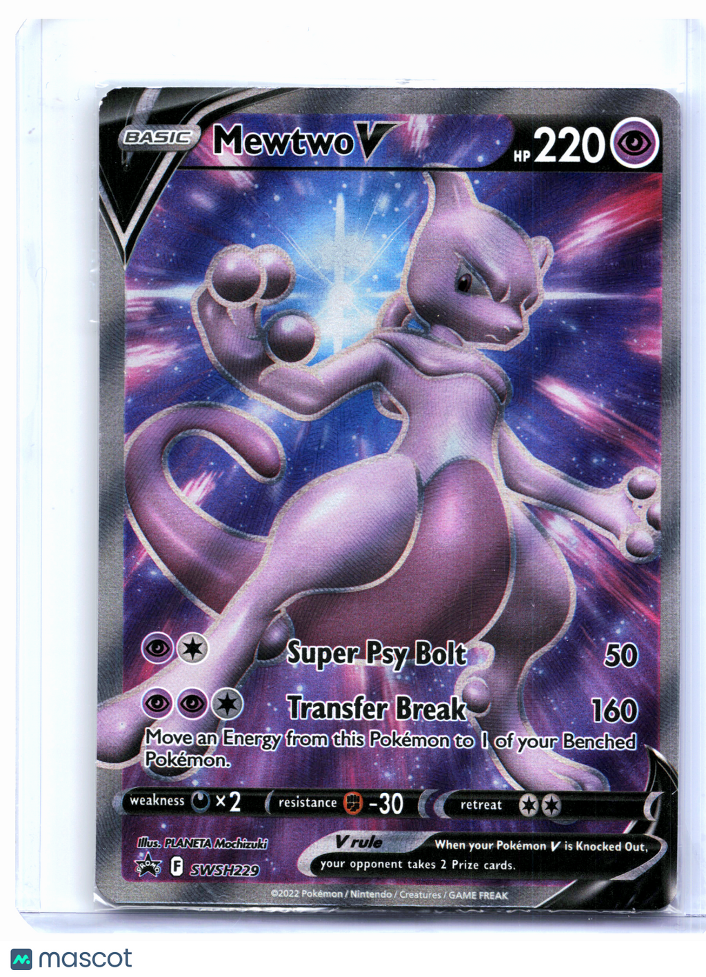 2022 Pokemon—Mewtwo V #SWSH229 Sword & Shield Promos—Black Star Promo [Sealed]