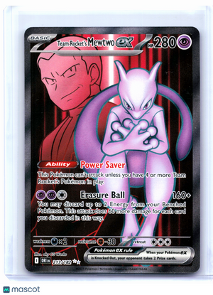 2025 Pokemon—Team Rocket's Mewtwo ex #213/182 Destined Rivals—Ultra Rare Holo