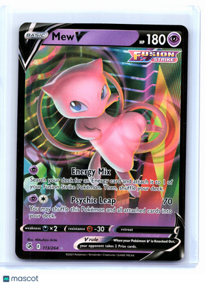 2021 Pokemon—Mew V #113/264 Fusion Strike—Ultra Rare Holo