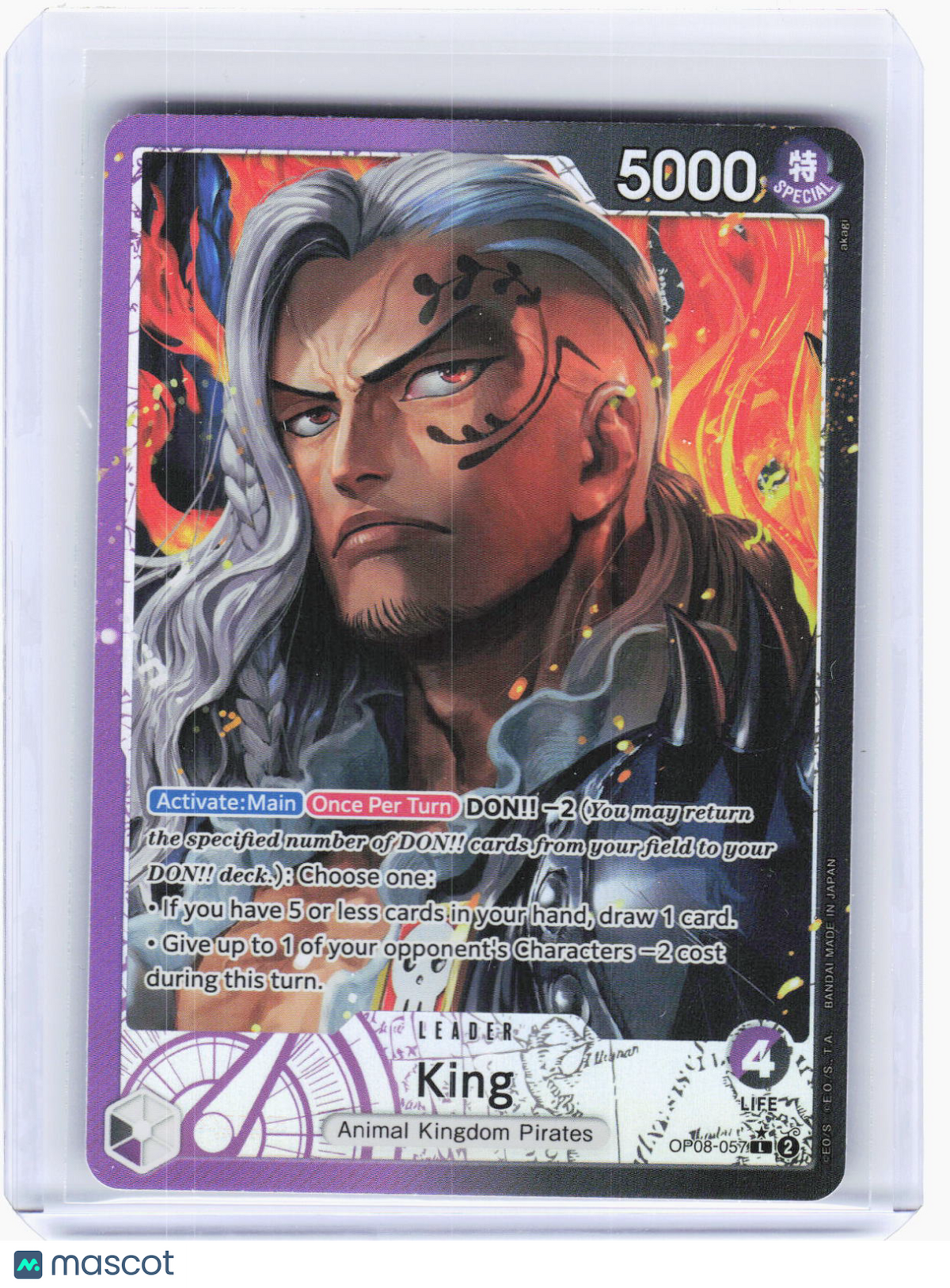 2024 One Piece Card Game—King (057) (Parallel) #OP08-057 Two Legends—Leader Foil