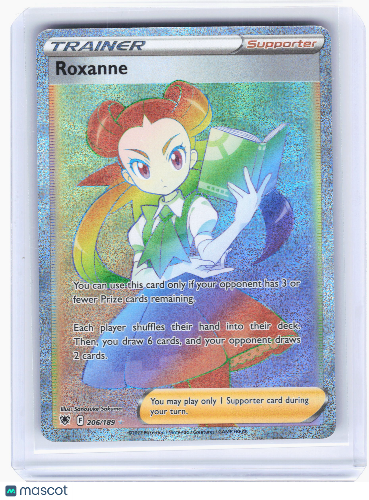 2022 Pokemon—Roxanne #206/189 Astral Radiance—Secret Rare Rainbow