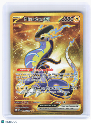 2023 Pokemon—Miraidon EX #253/198 Scarlet & Violet Base Set—Secret Rare Gold